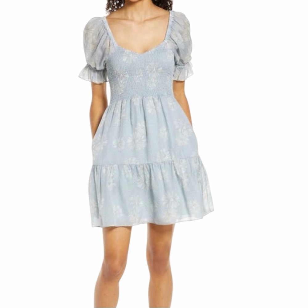 Madewell Silk Lucie Smocked Floral Mini Dress Size: M